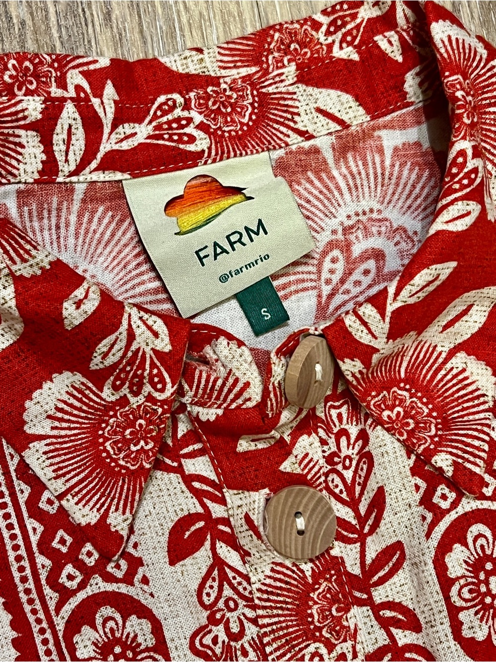 FARM Rio Red Floral Print Button-Front Jumpsuit - Picture 3 of 4